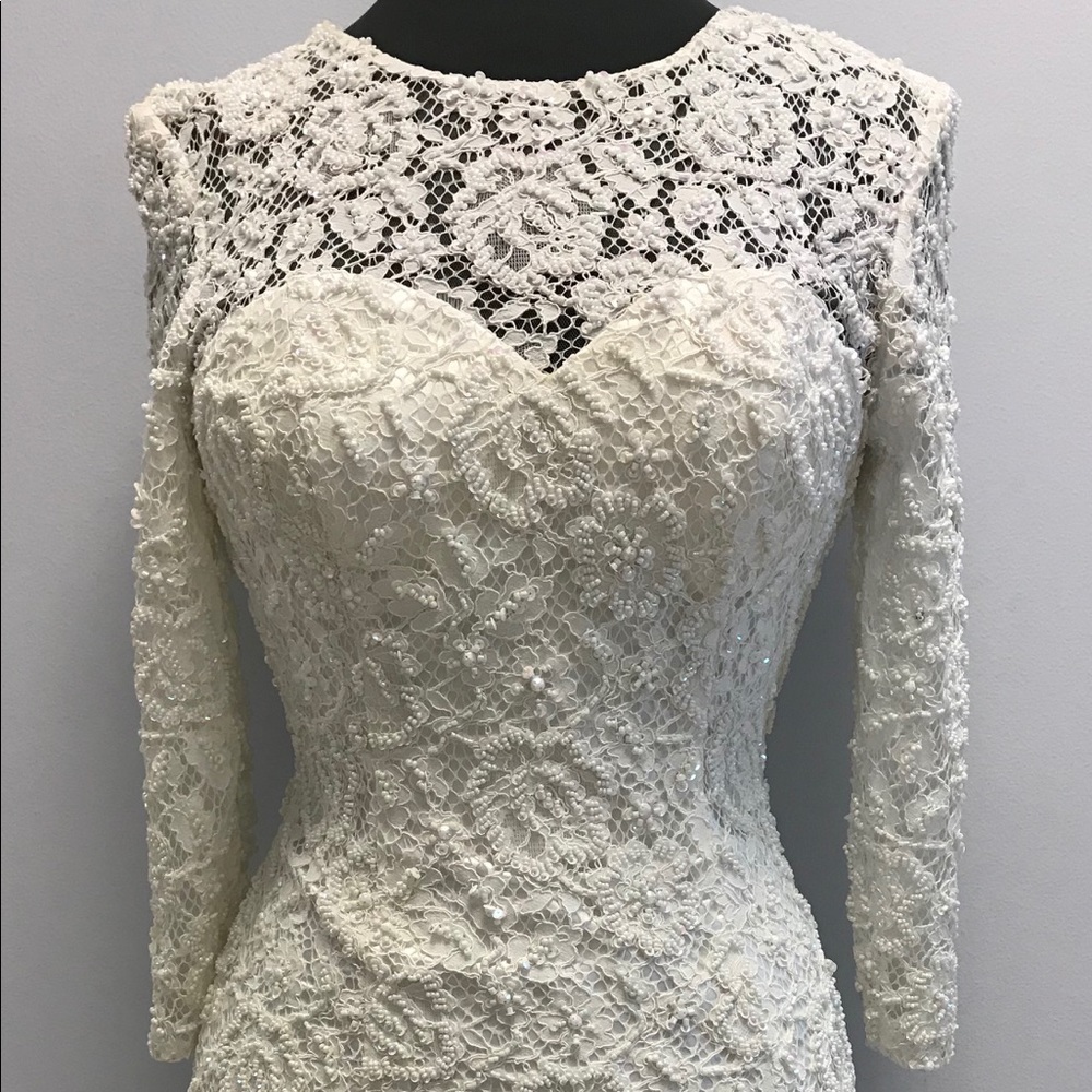 Sherri Hill Ivory Lace Bridal Gown